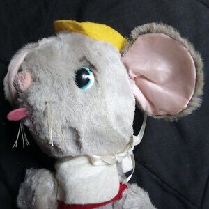 Vintage 60s Gund Mouse Plush Stuffed Animal 11"